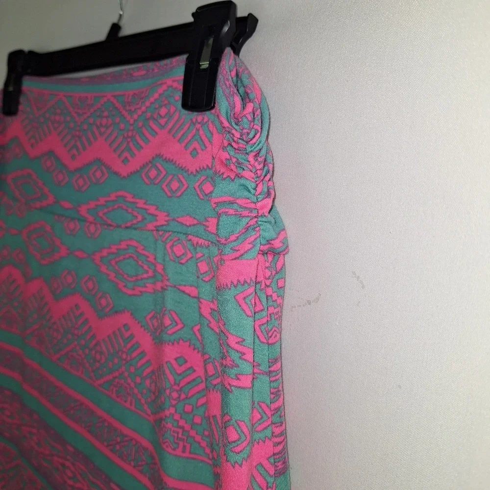 Vintage Tribal Bright Maxi Skirt 1X 34